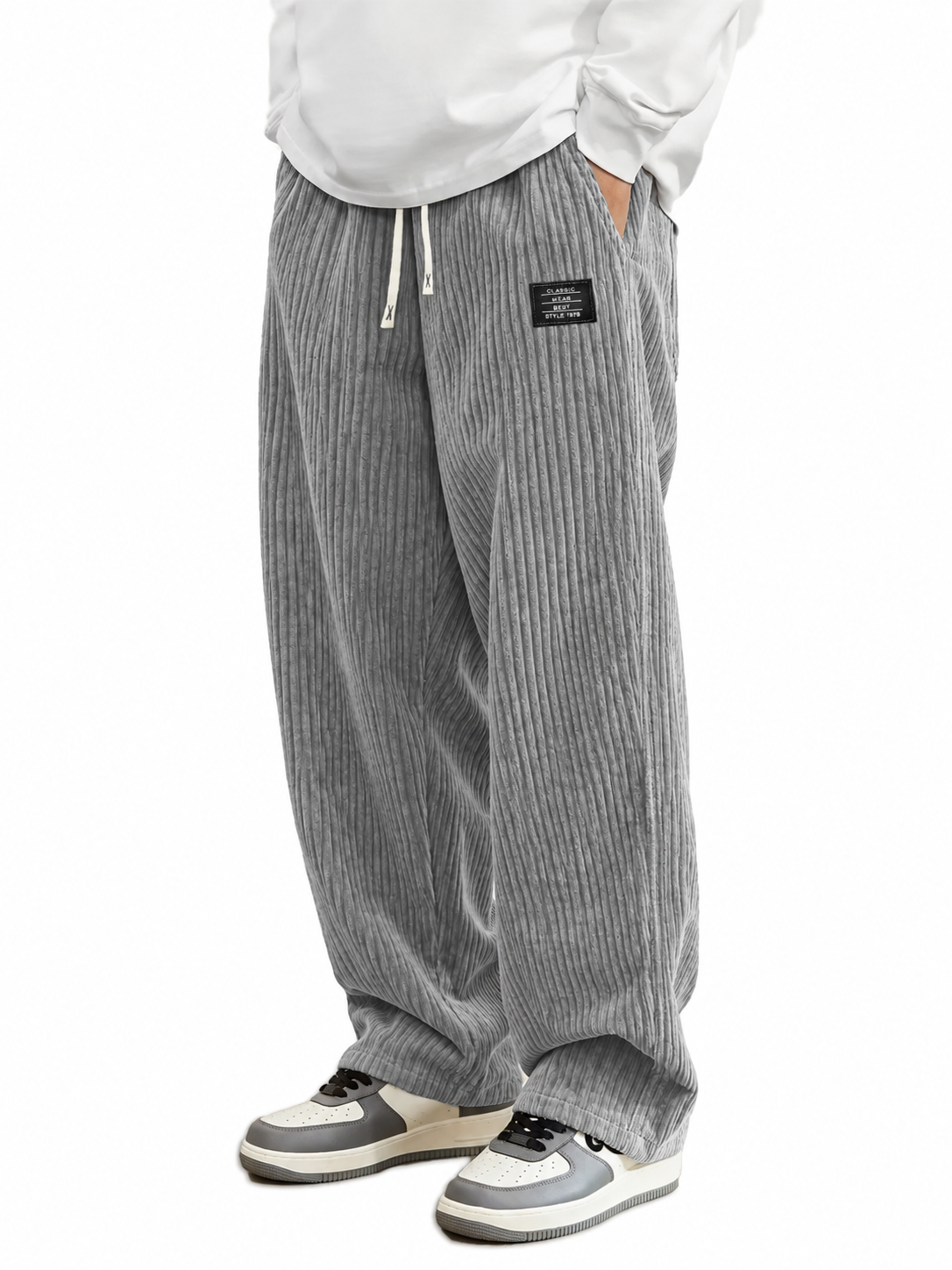 Cómodo pantalón de pana para hombre